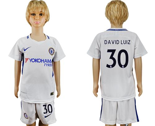 Chelsea #30 David Luiz Away Kid Soccer Club Jersey